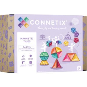 Magnetic Tiles Pastel Shape Expansion Pack, 48 Pieces
