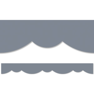 Charcoal Stylish Scallops EZ Border, 48 Feet