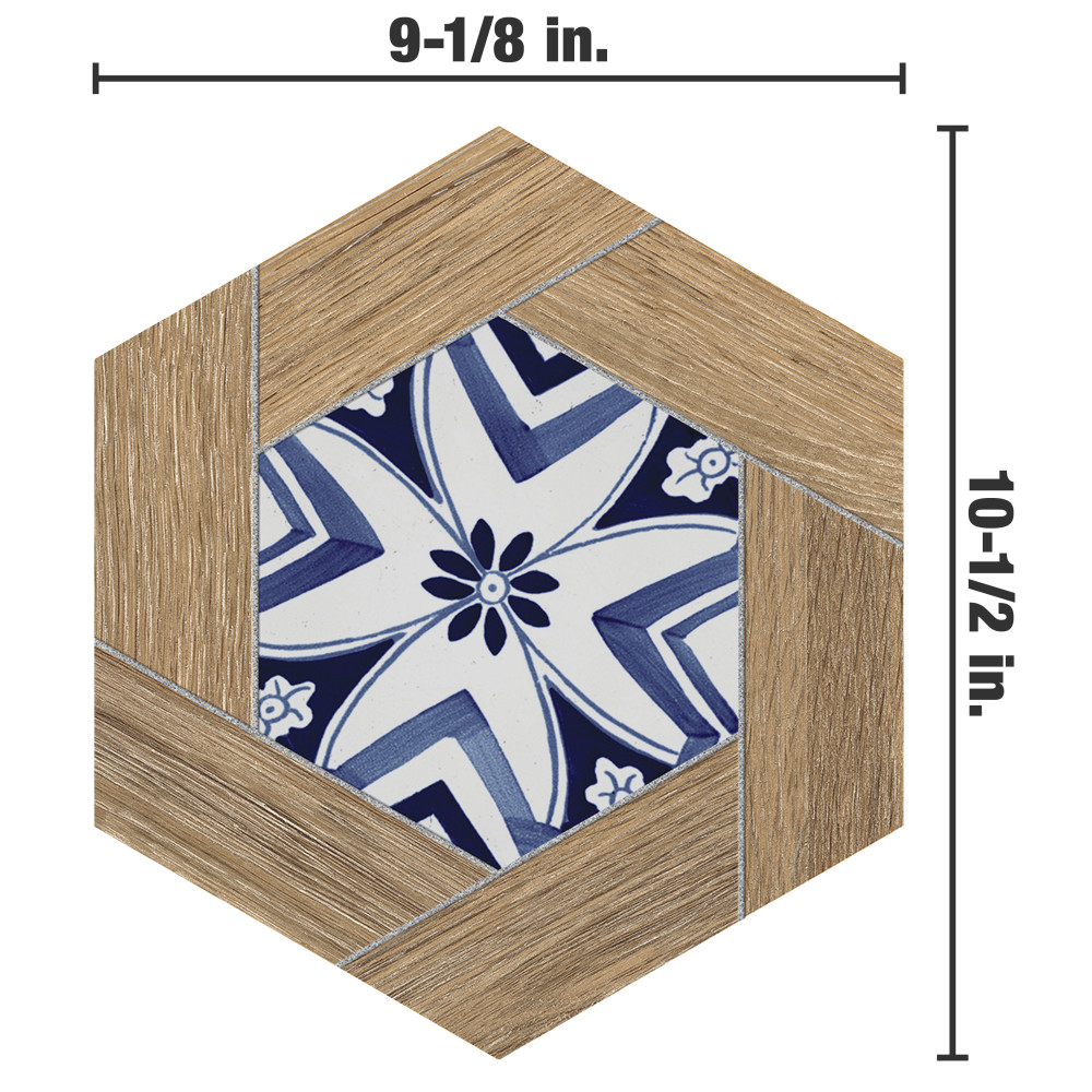 Gador Hex 9-1/8 in. x 10-1/2 in. Porcelain Floor and Wall Tile