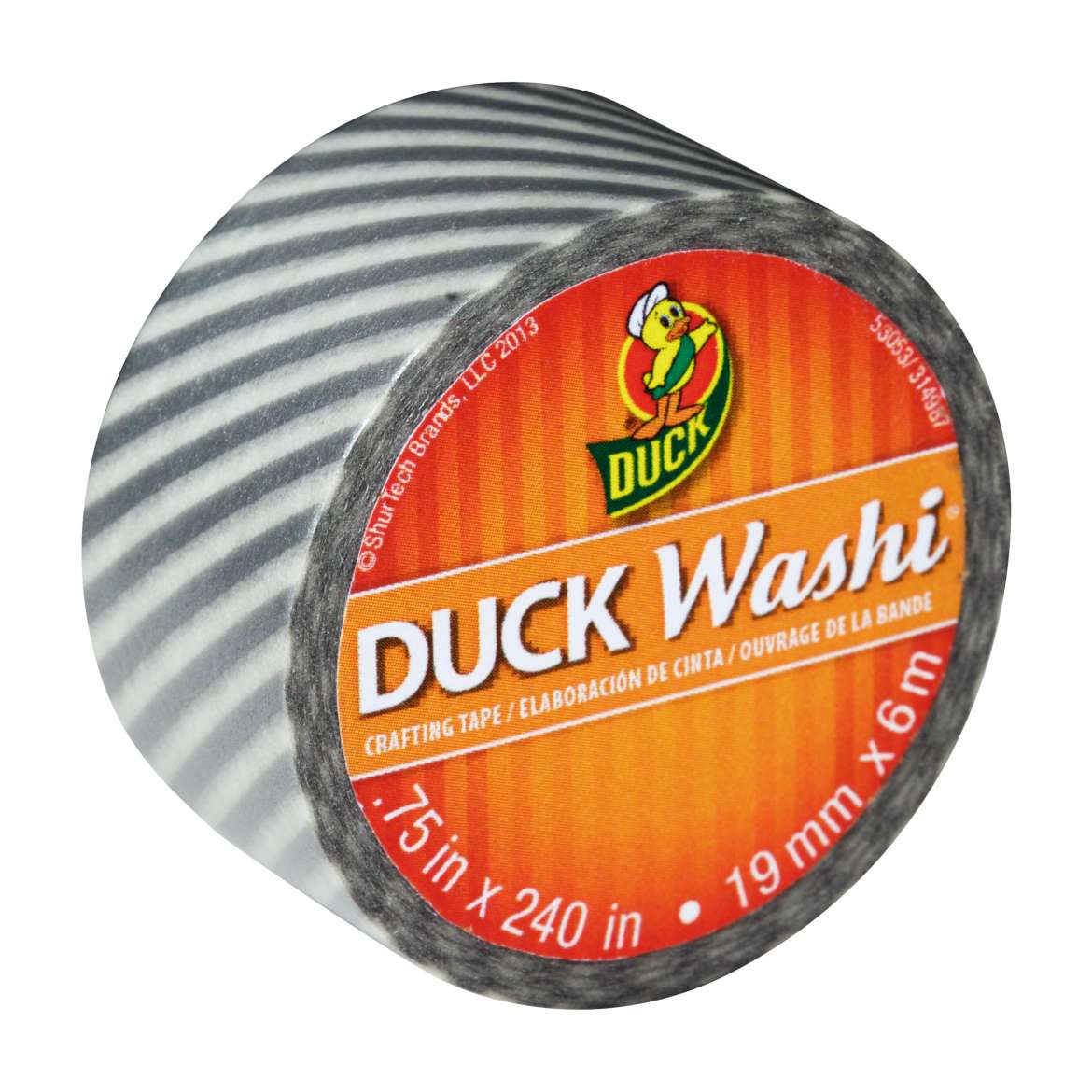 Duck Washi® Crafting Tape - Silver Stripe, .75 in. x 240 in. Image