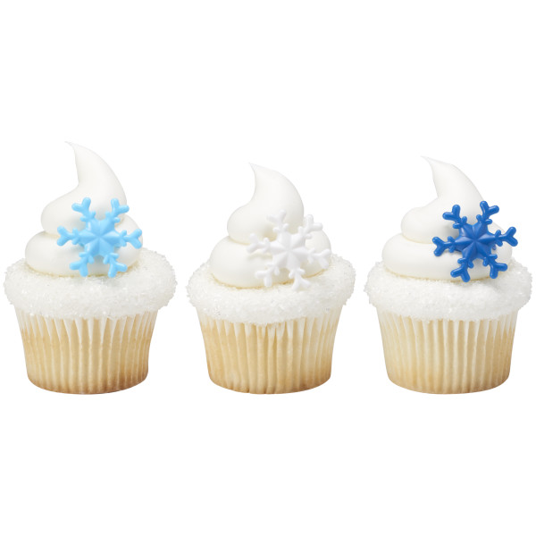 Blue Snowflake Cupcake Rings
