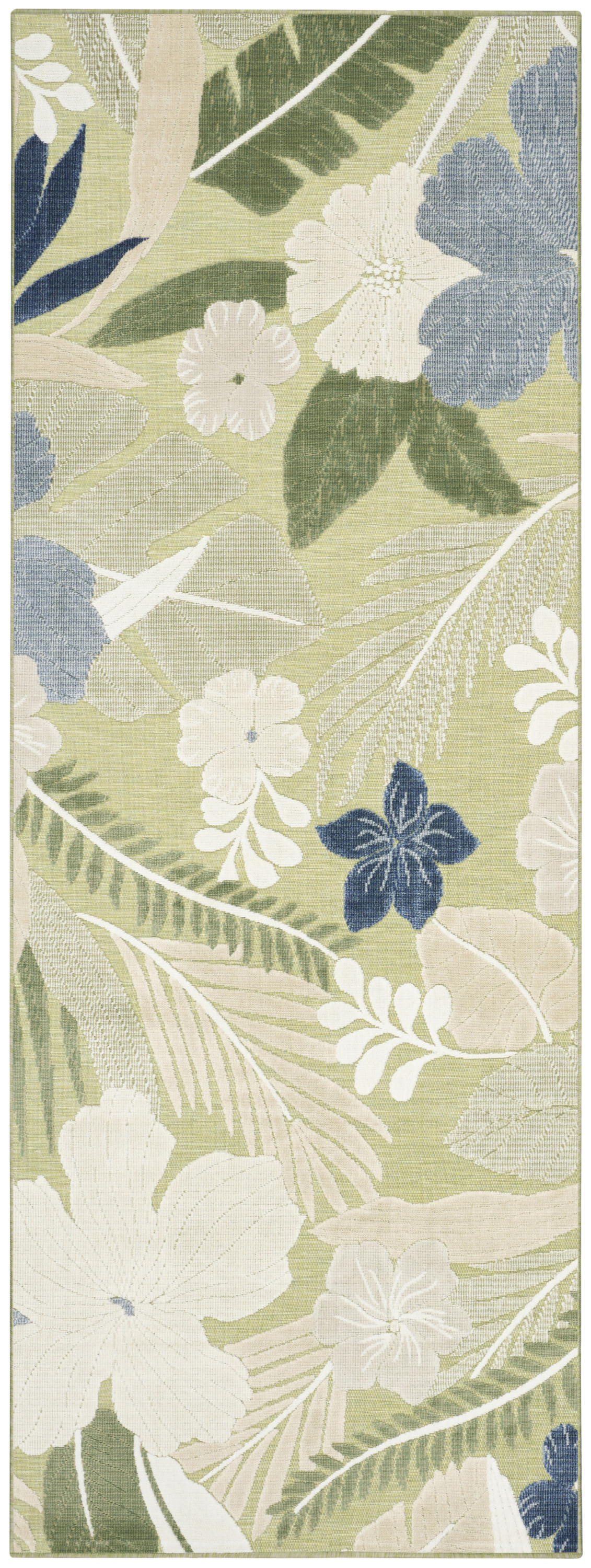 Nourison Suncoast 2' x 6' Green Blue Tropical Rug