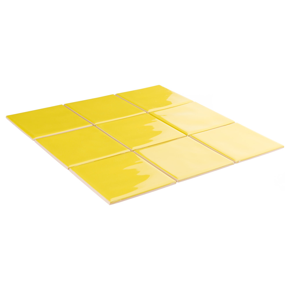 Twist Square Yellow Lemon 11-3/4 in. x 11-3/4 in. Ceramic Mosaic Tile