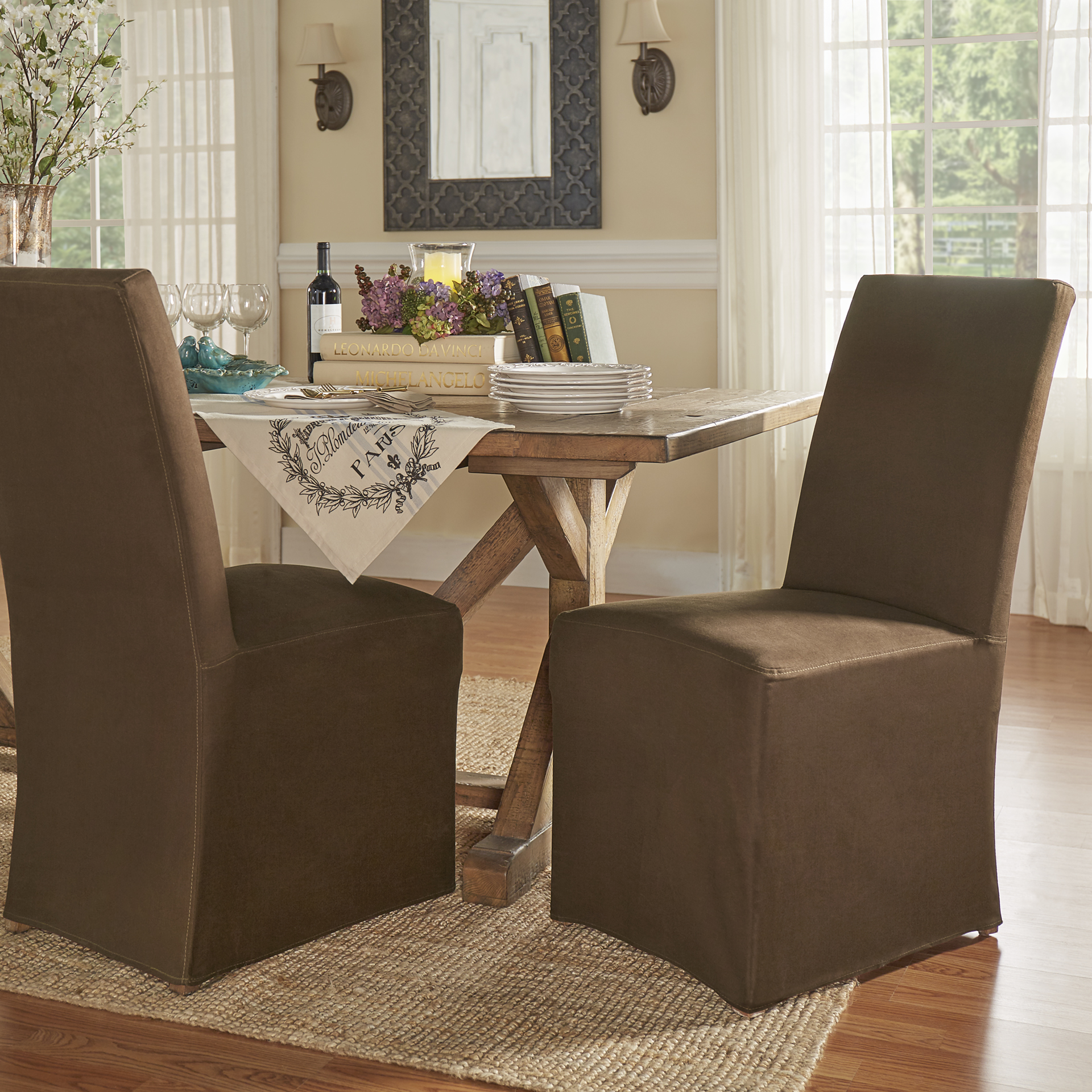 Fabric Upholstered Parsons Dining Chairs (Set of 2)