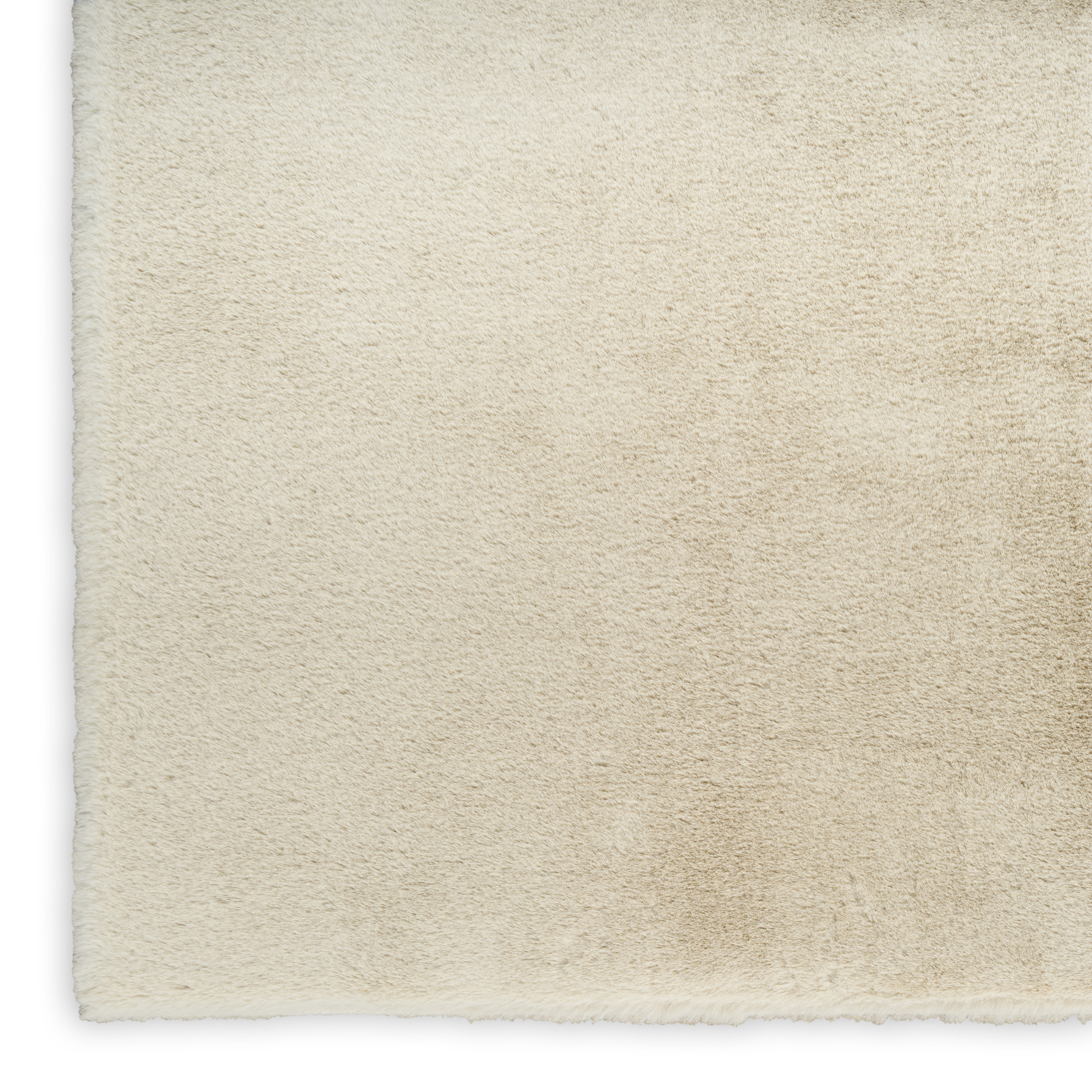 Nourison Soft Plush Rabbit Fur 4' x 6' Beige Contemporary Indoor Rug