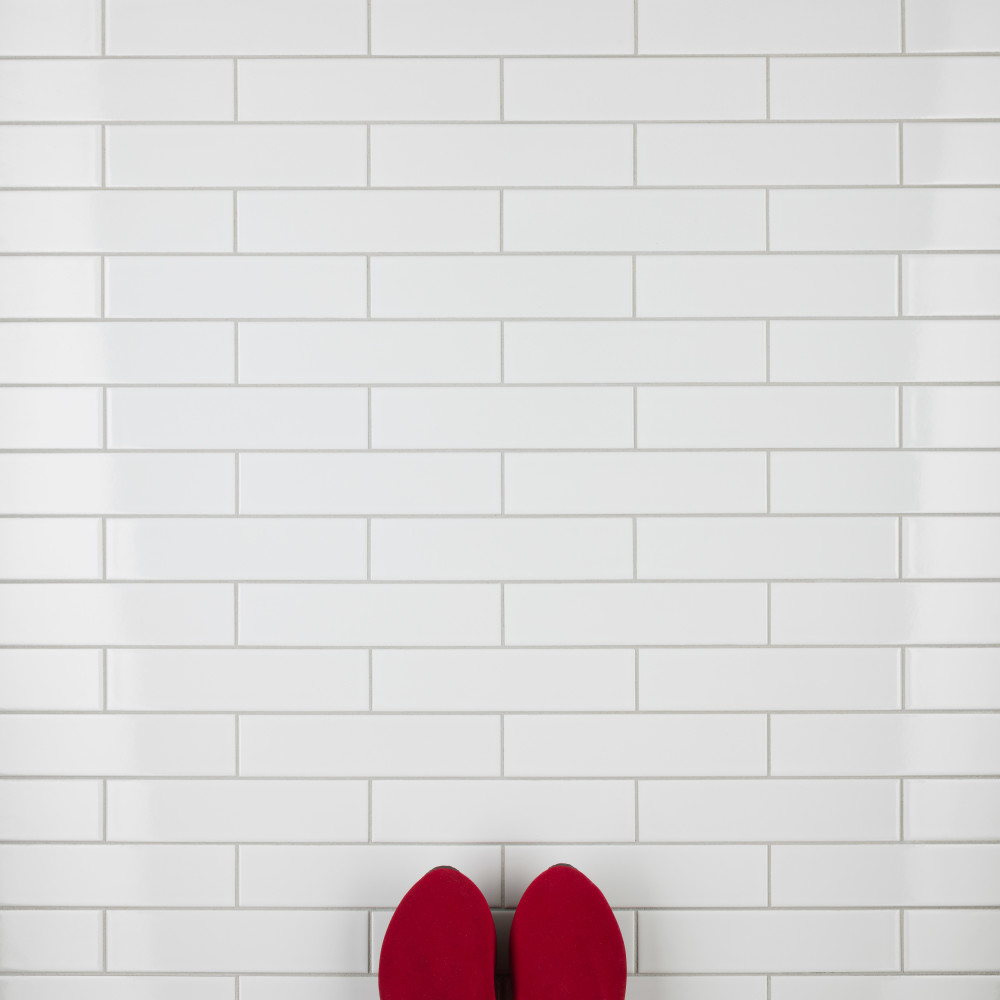 Metro Soho Subway Glossy White 1.75x7.75 Rectangle Ceramic Floor and Wall Digital Pattern