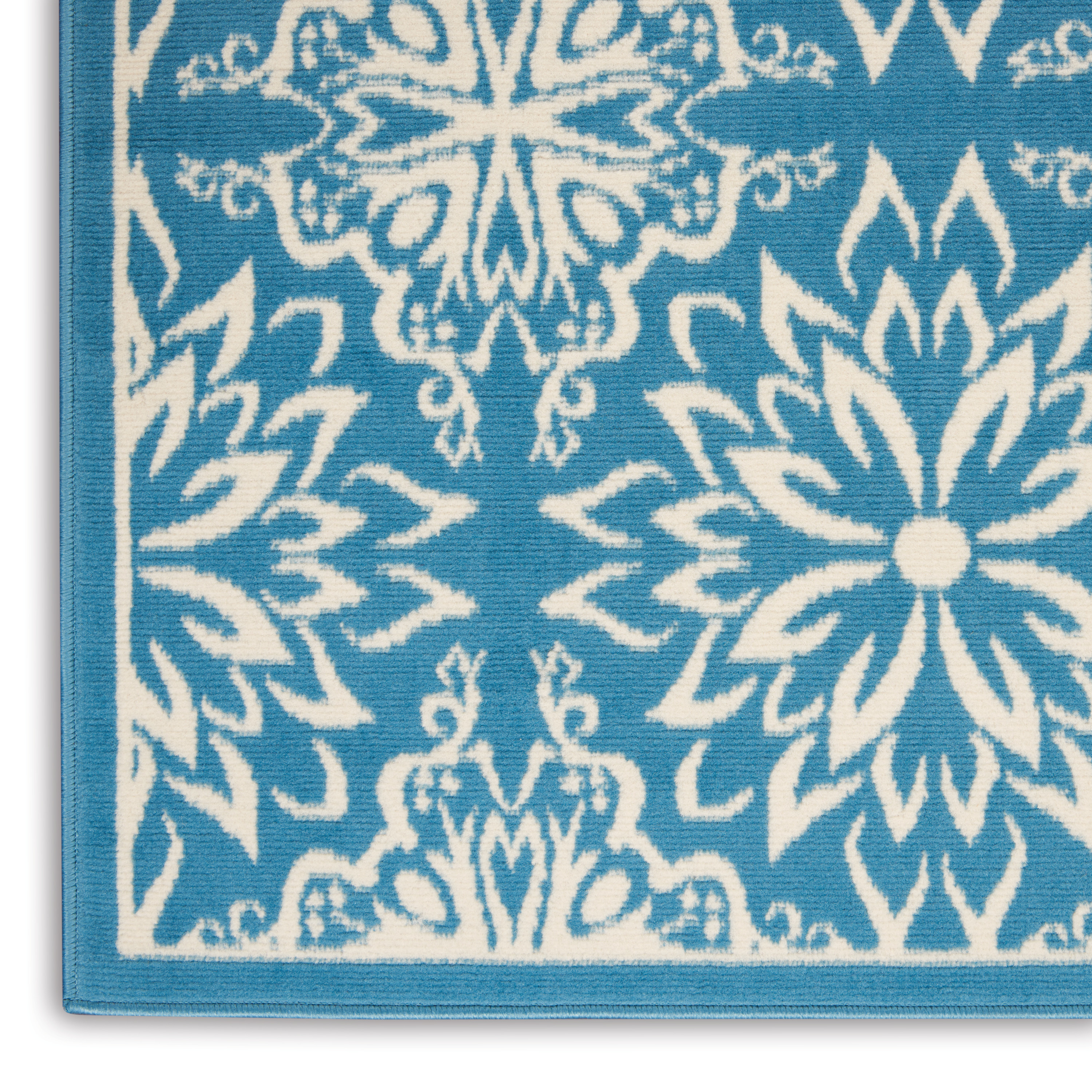 Nourison Jubilant 6' x 9' Ivory Blue Farmhouse Indoor Rug