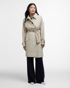 Maia Showerproof Trench Coat Light Sand/Rosemary Tartan