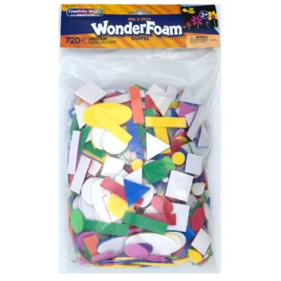Creativity Street  WonderFoam Peel & Stick Shapes, Assorted Colors,  Assorted Sizes, 720 Pieces