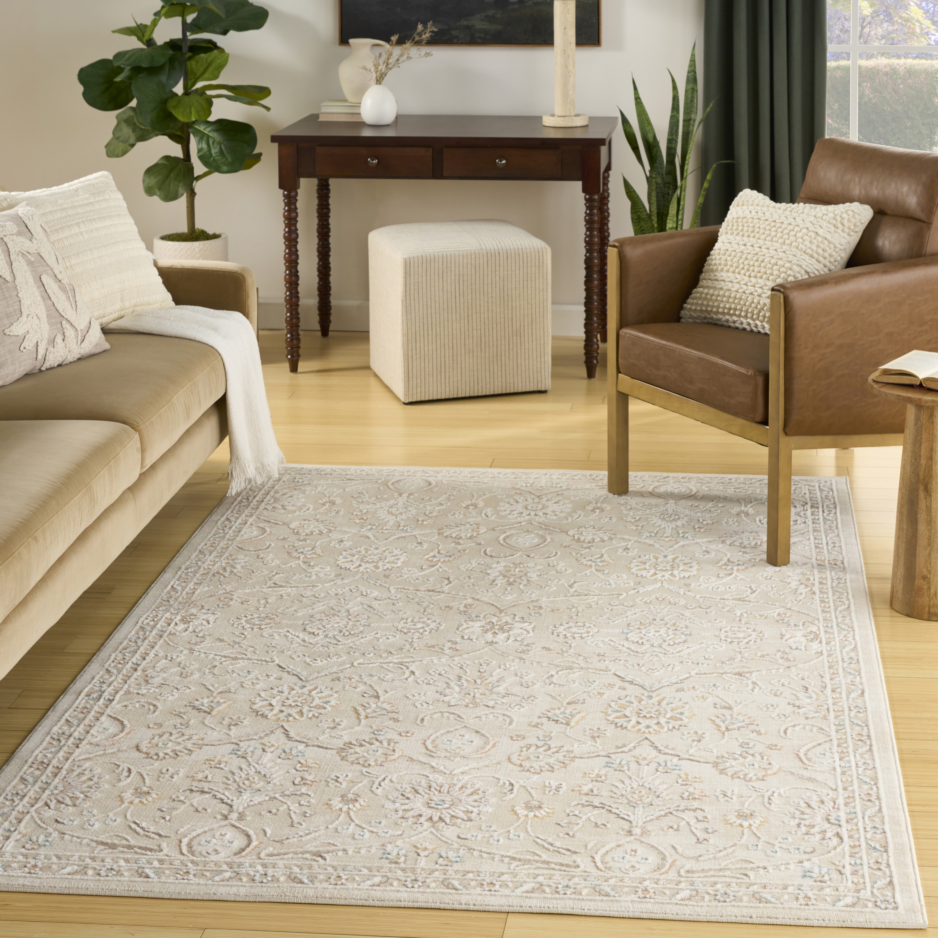 Nourison Isla 7'10" x 9'10" Ivory Vintage Indoor Rug