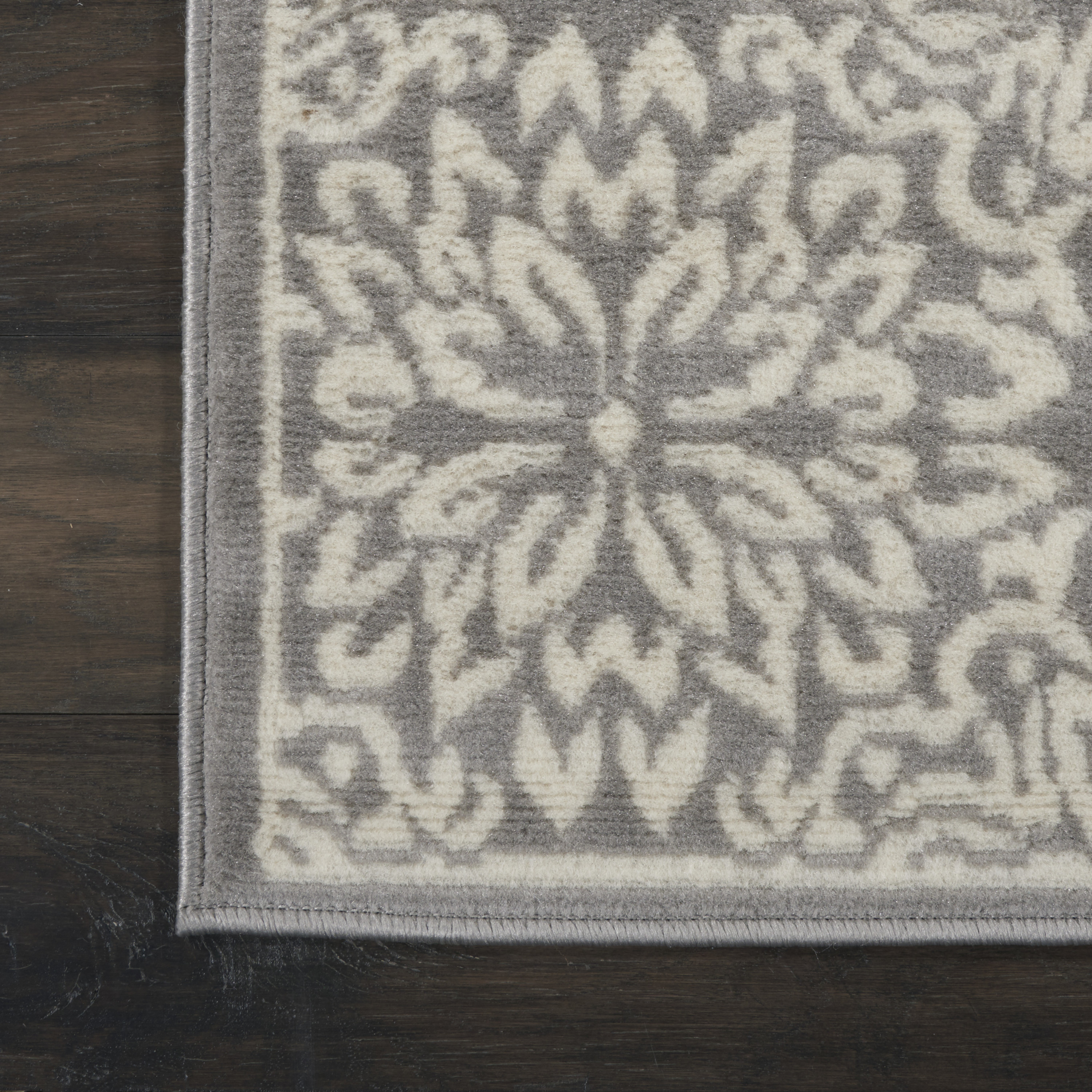 Nourison Jubilant 2' x 4' Ivory Grey Farmhouse Indoor Rug