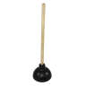 Impact, Industrial Professional Plunger, 25" Wood Handle, 6" Dia, Black