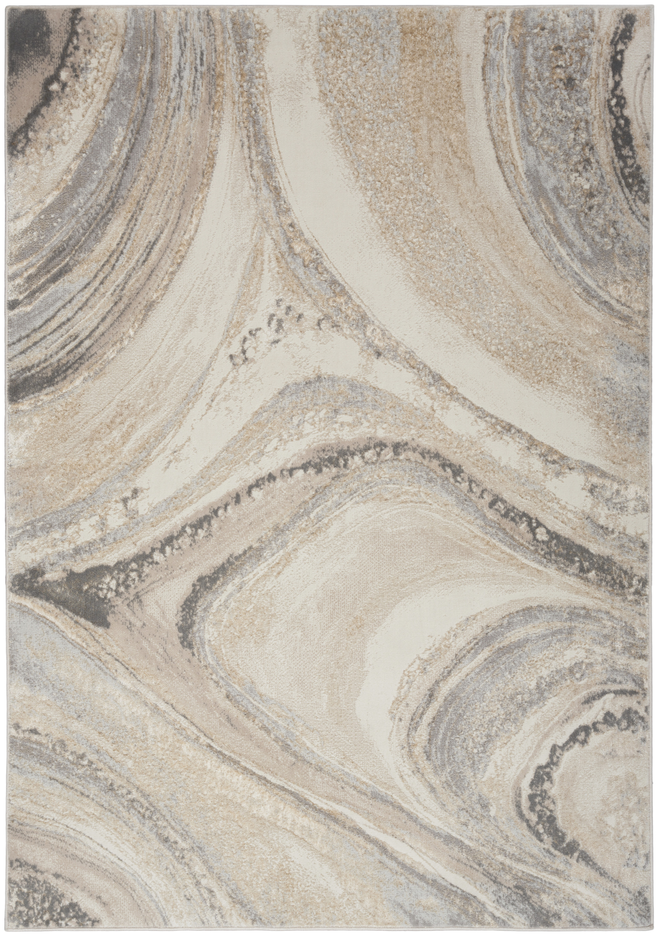 Nourison Splash 5'3" x 7'3" Cream Grey Modern Indoor Rug