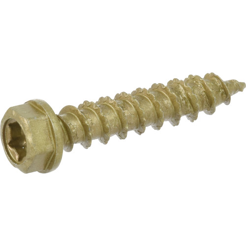 Power Pro ONE MultiMaterial Screw Exterior HexWash Head BronzePlated 1/4" x 11/4" Multi