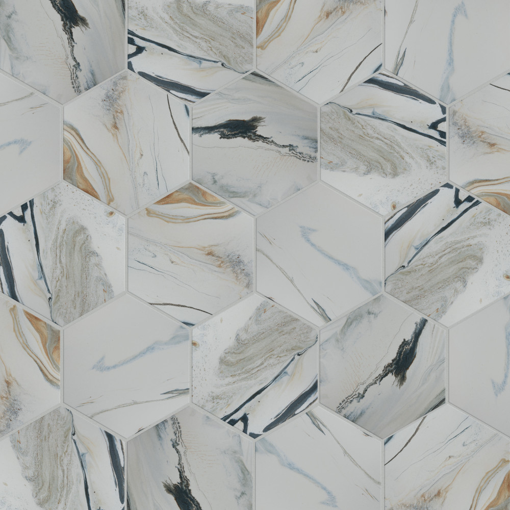 Marmaris Hex Sunset 8-5/8 in. x 9-7/8 in. Porcelain Floor and Wall Tile