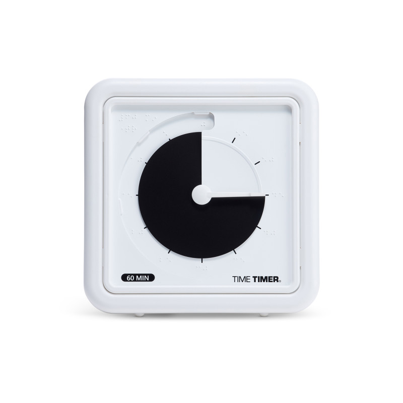 Braille 8" 60-Minute Visual Timer - Black Disk