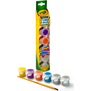 Botes de pintura lavables para niños, efectos de purpurina, 6 unidades