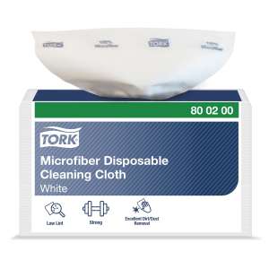 Tork, Disposable Microfiber Cloth , 2.75in x 6.75in, White