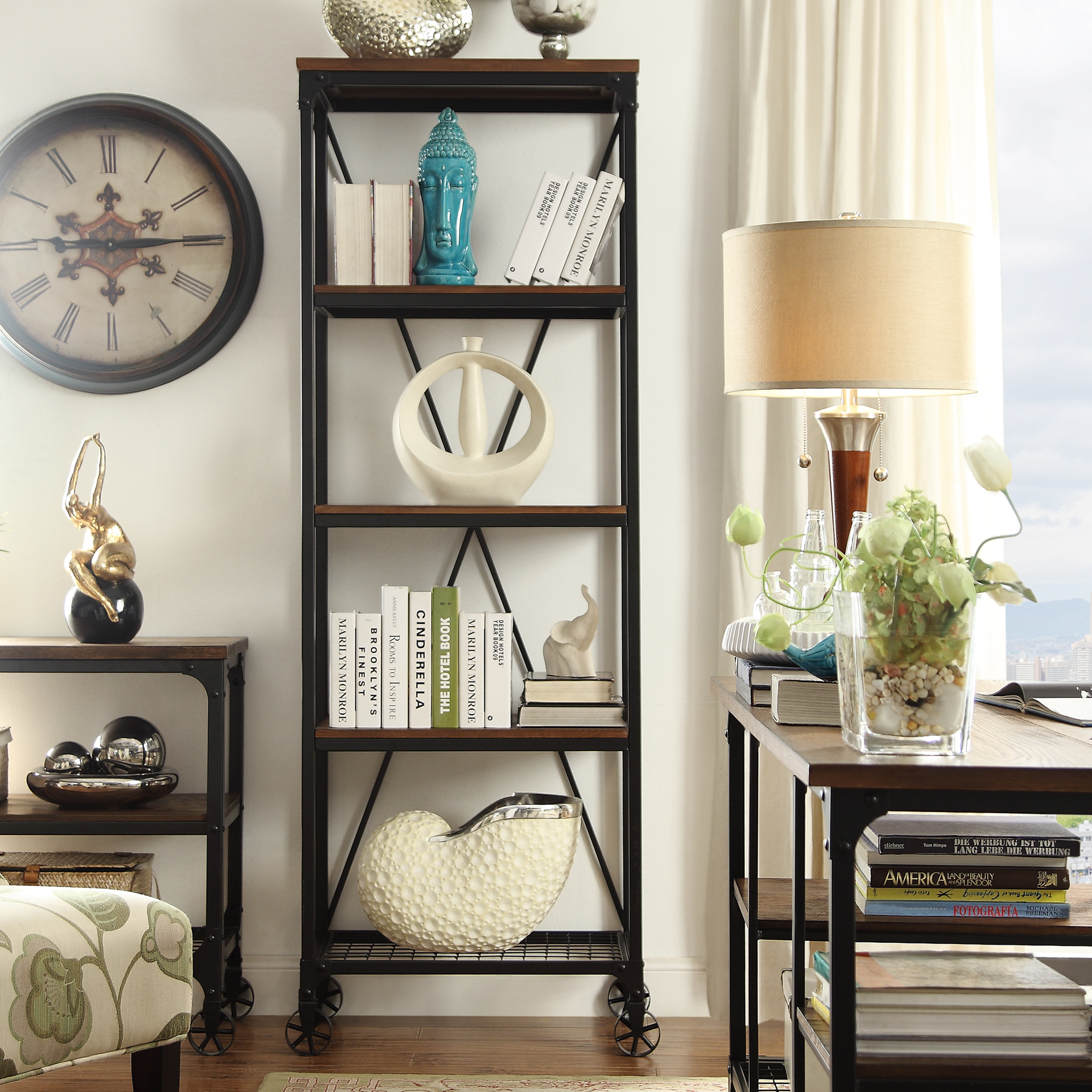 Industrial Modern Rustic 26-inch Bookcase