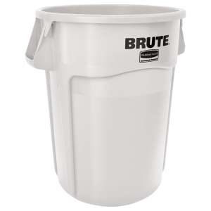 Rubbermaid Commercial, VENTED BRUTE®, 44 gal, Resin, White, Round, Receptacle