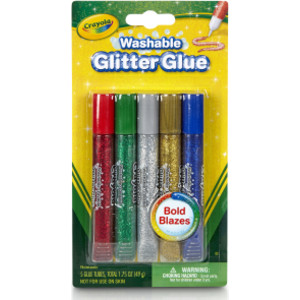 Washable Glitter Glue, Bold, Pack of 5