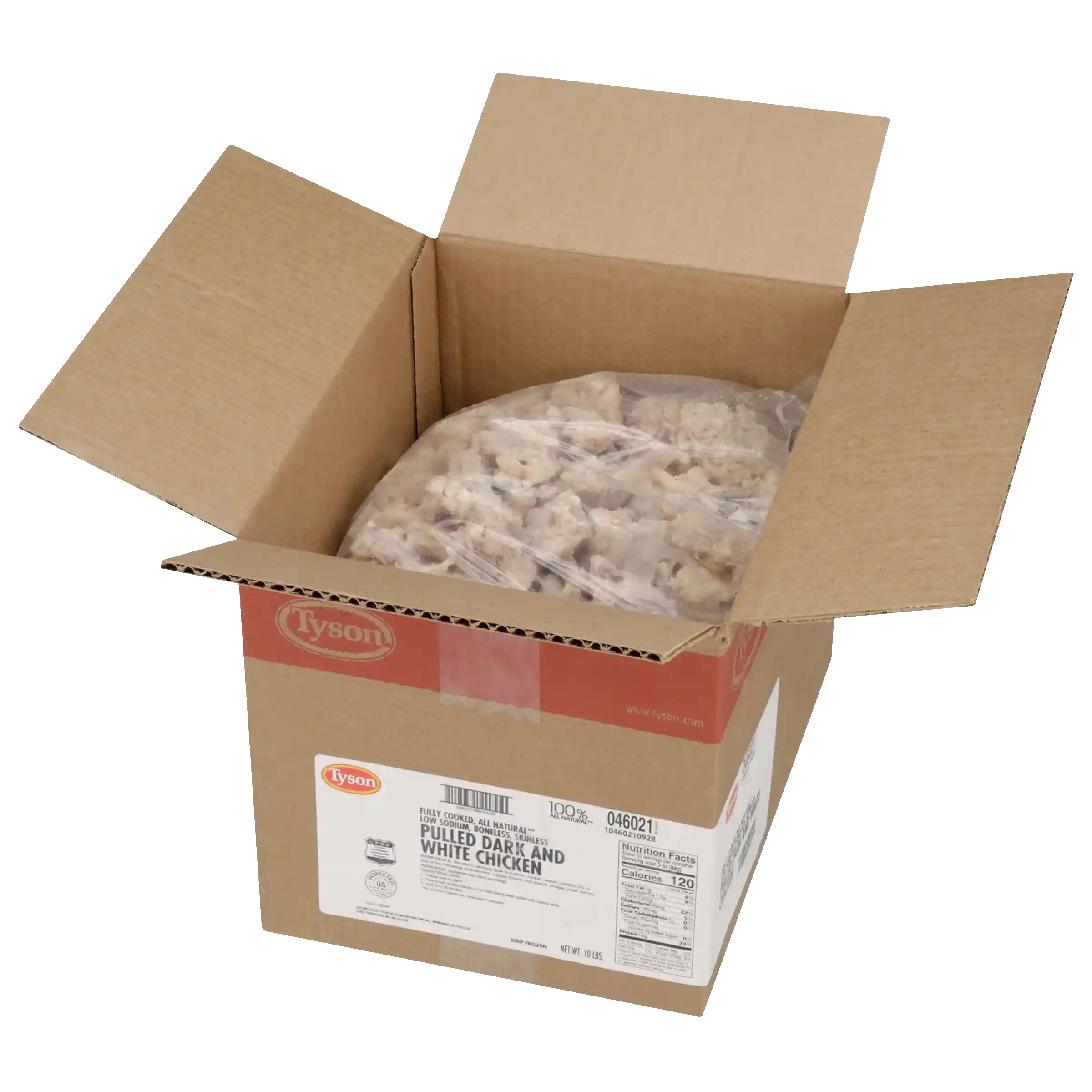 Tyson® Fully Cooked All Natural* Low Sodium Pulled Chicken, Reverse Blend 65 Dark/35 White Meat Chicken _image_5