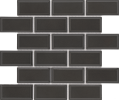 Skyline Black 12×12 Beveled Brick Mosaic Glossy