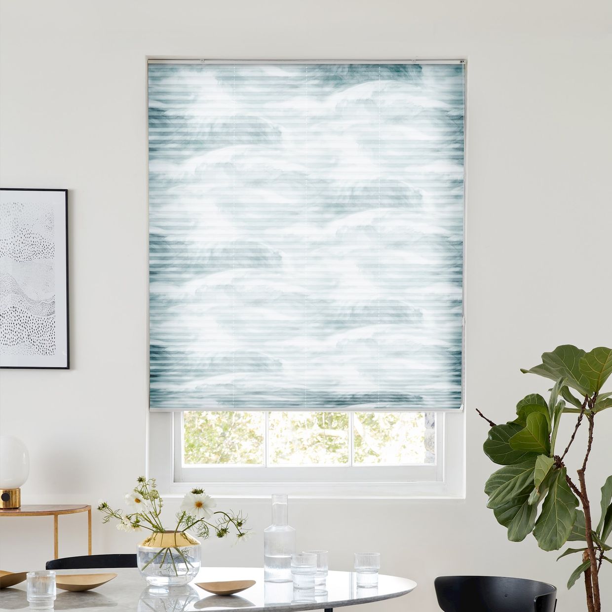 Ripple Sheer Blue Pleated Blind