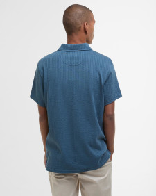 Dymchurch Seersucker Polo Shirt Dusk Blue