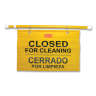Rubbermaid Commercial, Multilingual, Closed For Cleaning Hanging Sign, Yellow, 13"