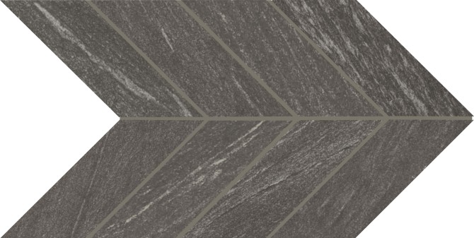 Cosmo Black 2×5 Chevron Mosaic Matte