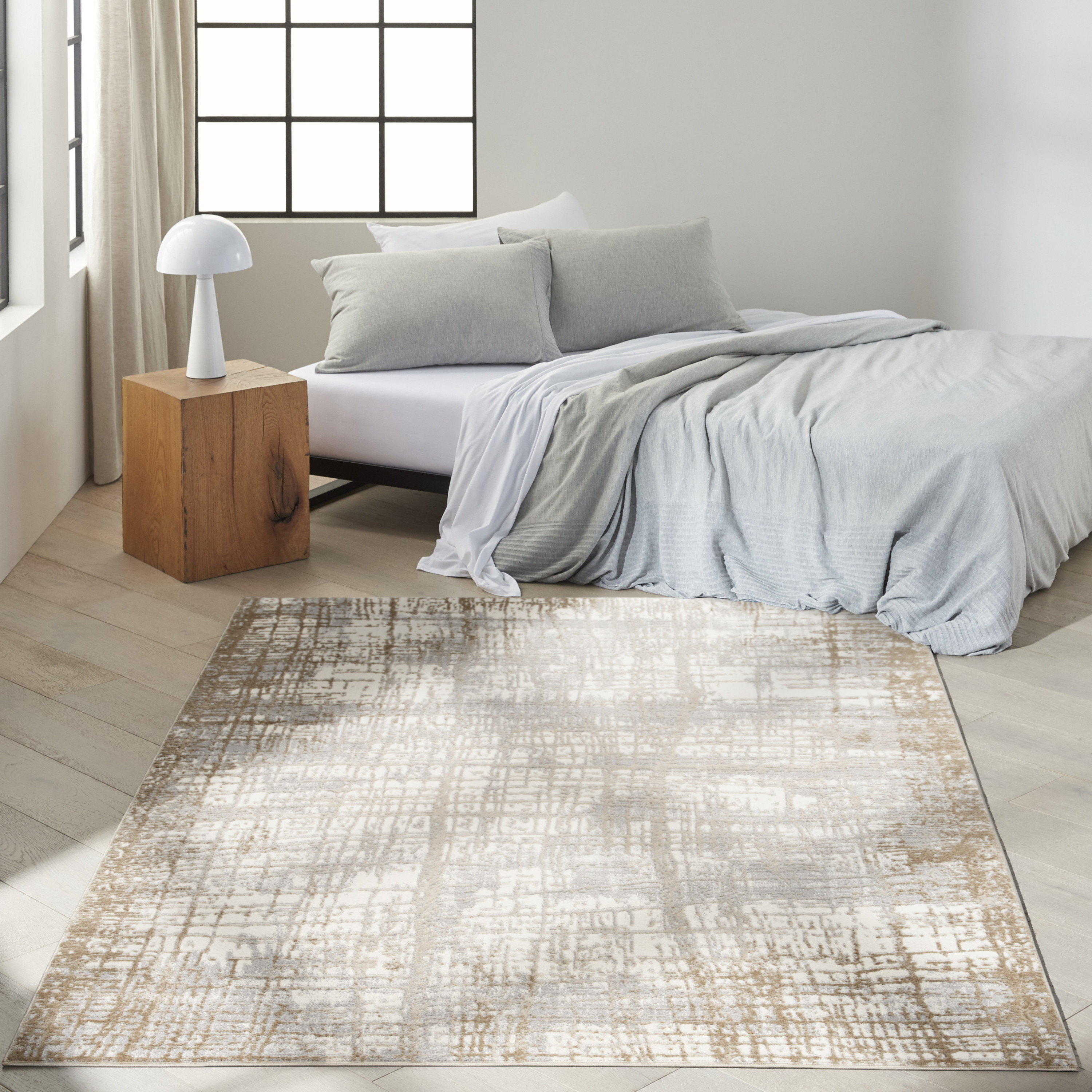 Calvin Klein CK950 Rush 5'3" x 7'3" Ivory Taupe Modern Indoor Rug