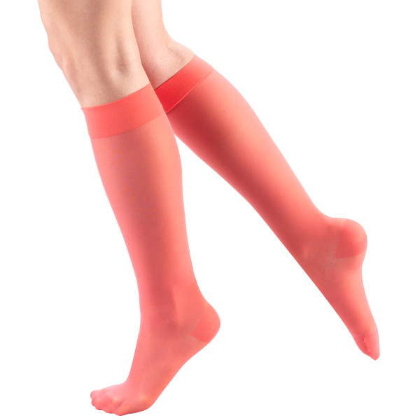 1773 Ladies' Below Knee Closed Toe Pink Sheer Stockings