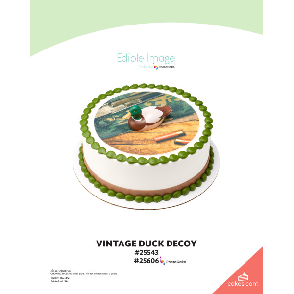 Vintage Duck Decoy The Magic of Cakes® PhotoCake® Enhanced Round Background Page