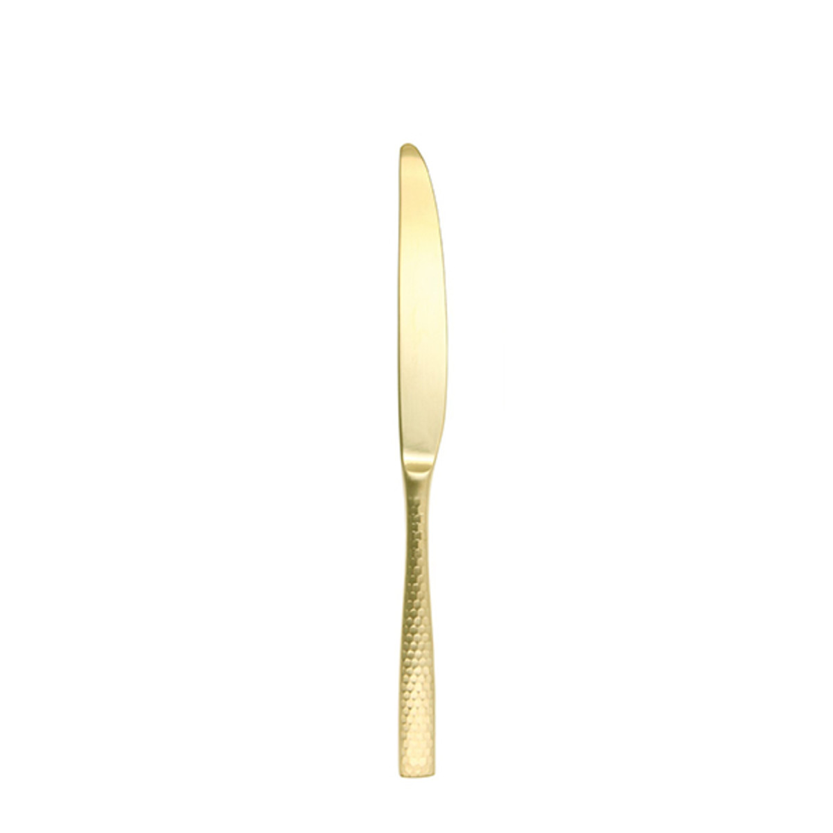 Lucca Faceted Brushed Gold Dinner Knife 10"