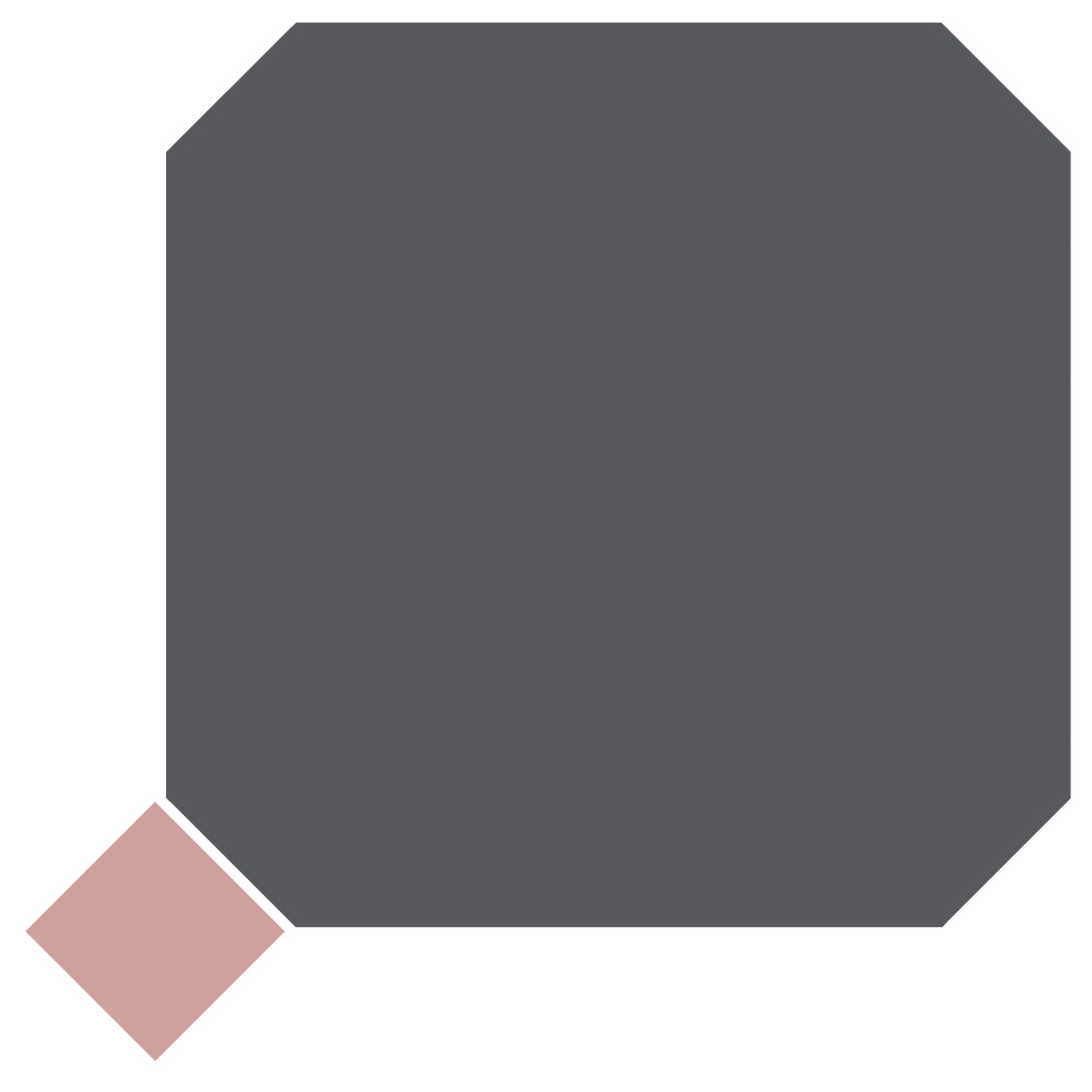 Vaudeville Octagon Antracita with Taco Multi 7-7/8 in. x 7-7/8 in. Porcelain Floor and Wall Tile