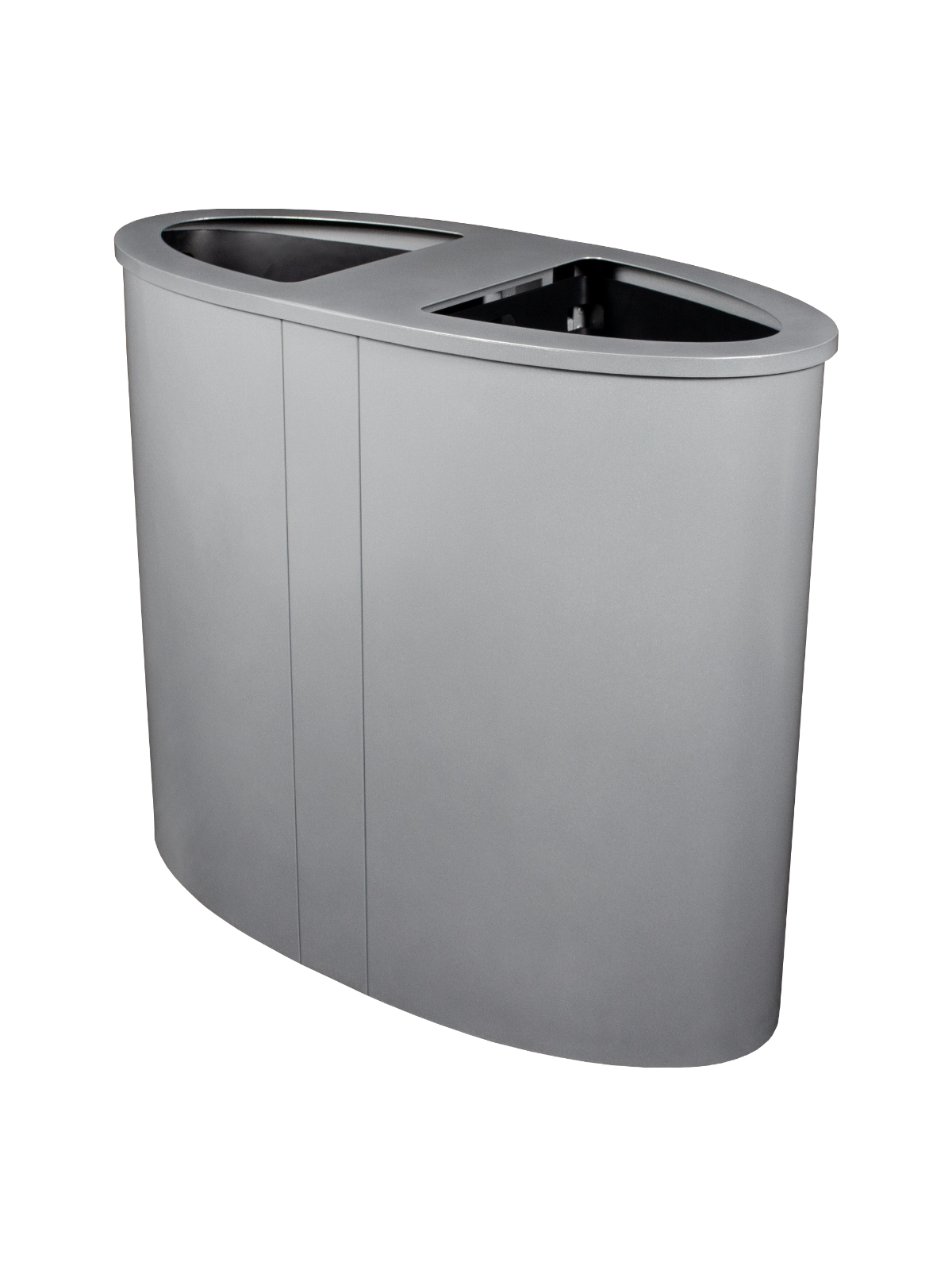 Busch Systems Pacific double stream waste and recycling container with flat open lid