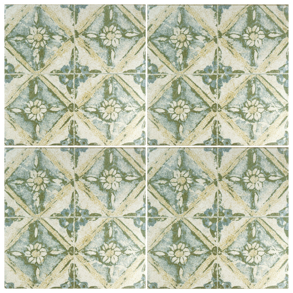 Klinker Retro Blanco Dafodil 12.75x12.75 Square Ceramic Floor and Wall Digital Pattern