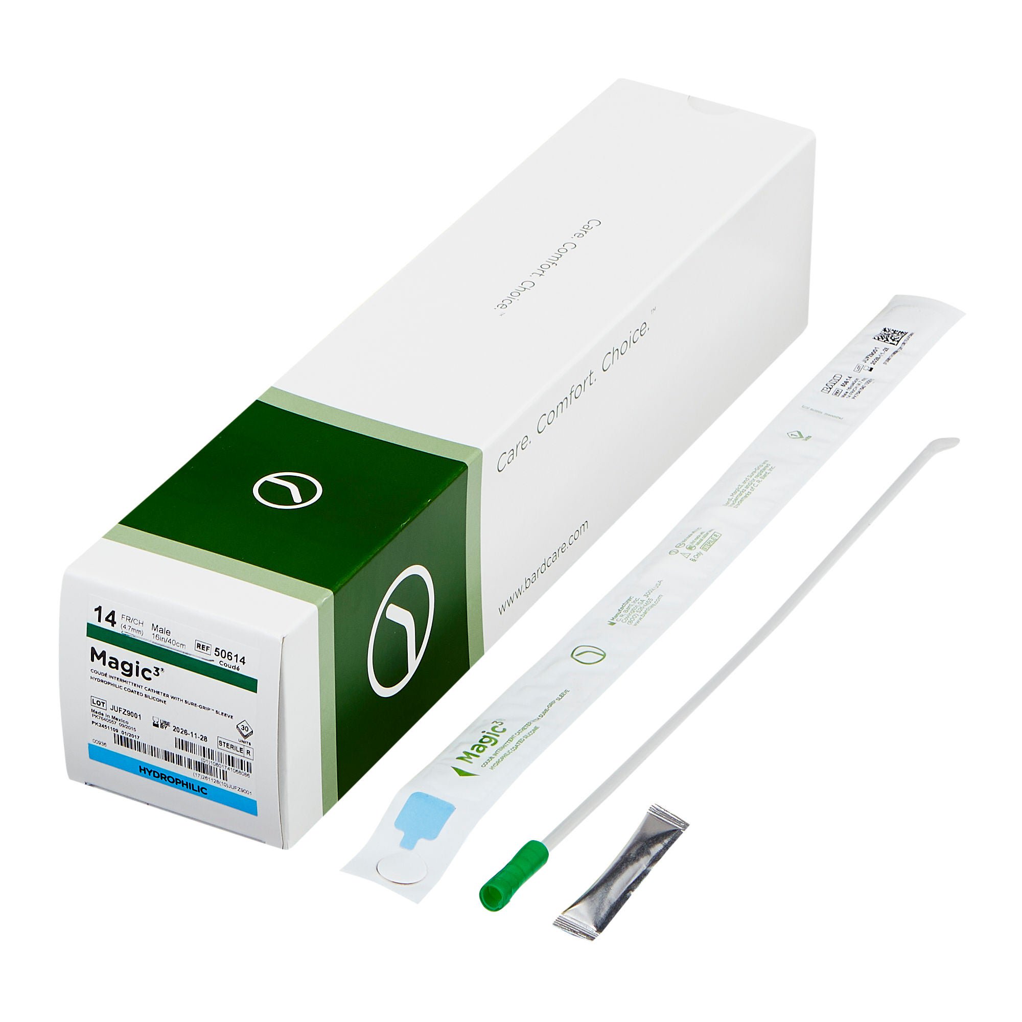 Magic3® Urethral Catheter, 14 Fr., Male, Coudé Tip