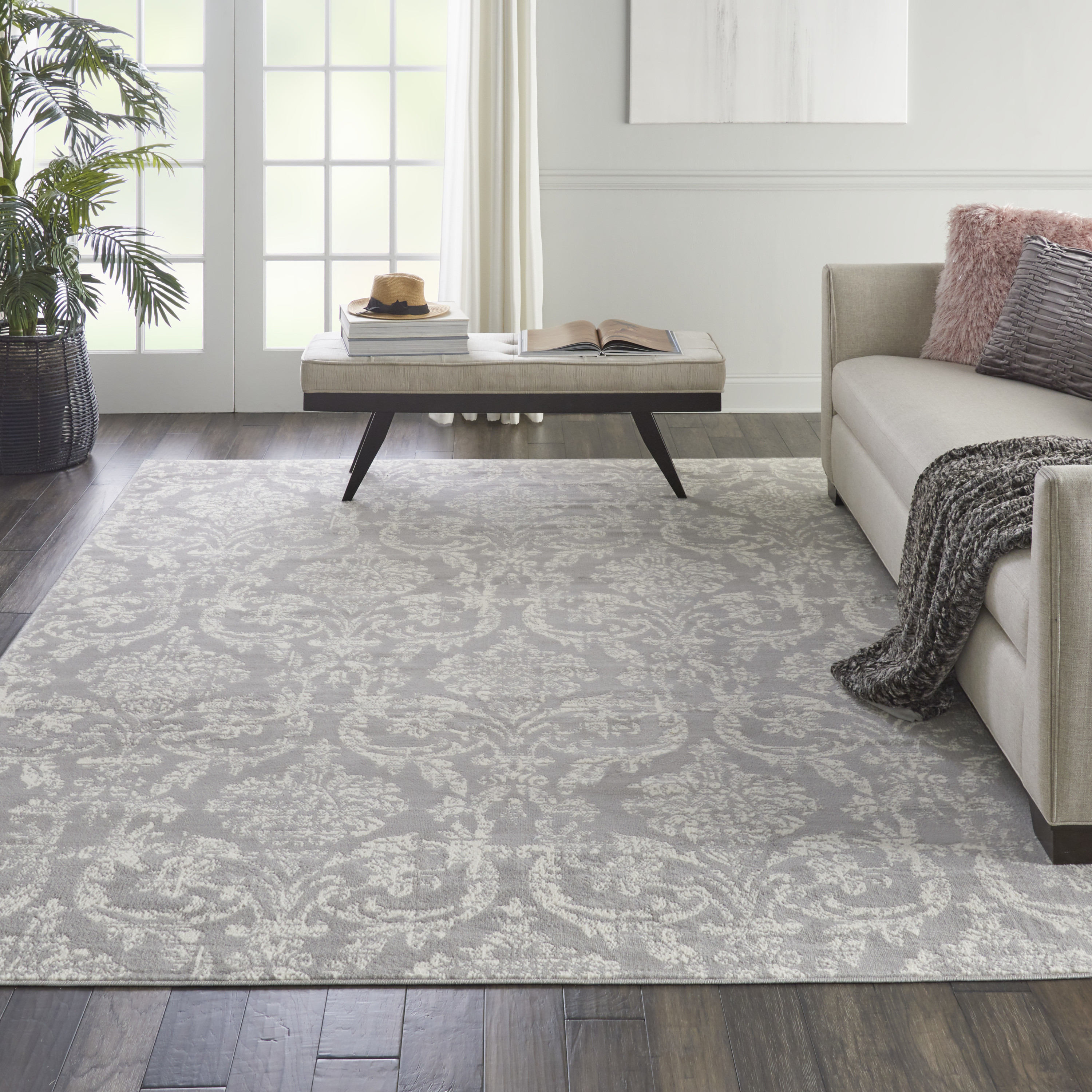 Nourison Jubilant 7'10" x 9'10" Grey Vintage Indoor Rug
