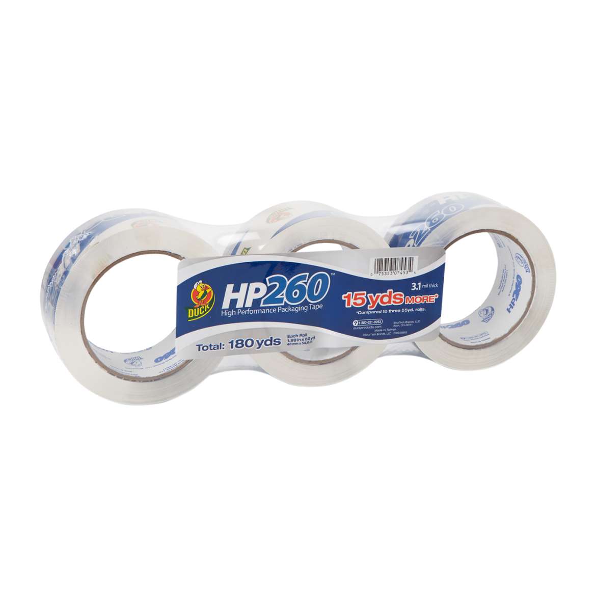HP260™ Packaging Tape - Clear, 3 pk, 1.88 in. x 60 yd. Image