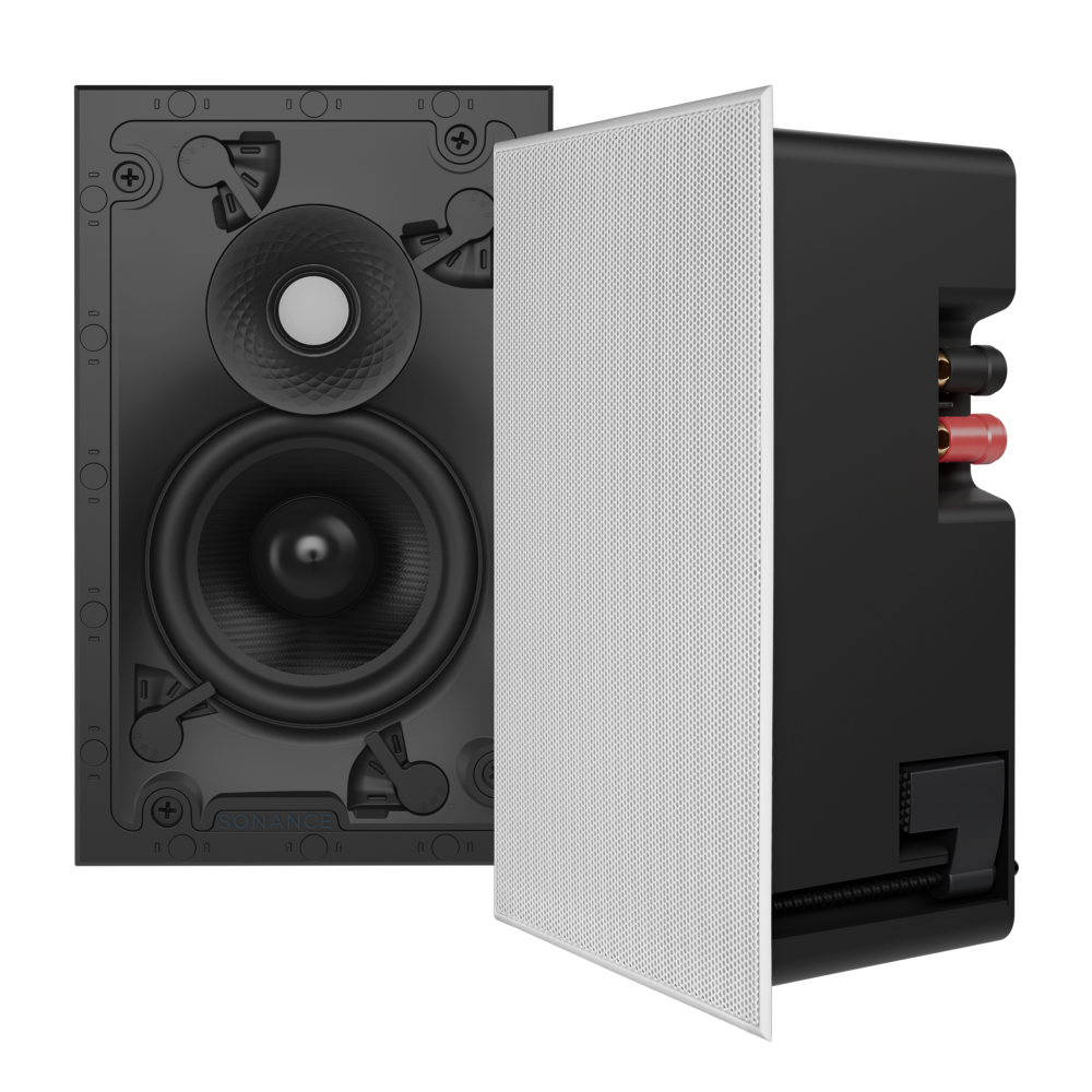 VX46 4" RECTANGLE IN-WALL SPEAKER W/ WHITE MICRO TRIM GRILLE (1 PAIR)