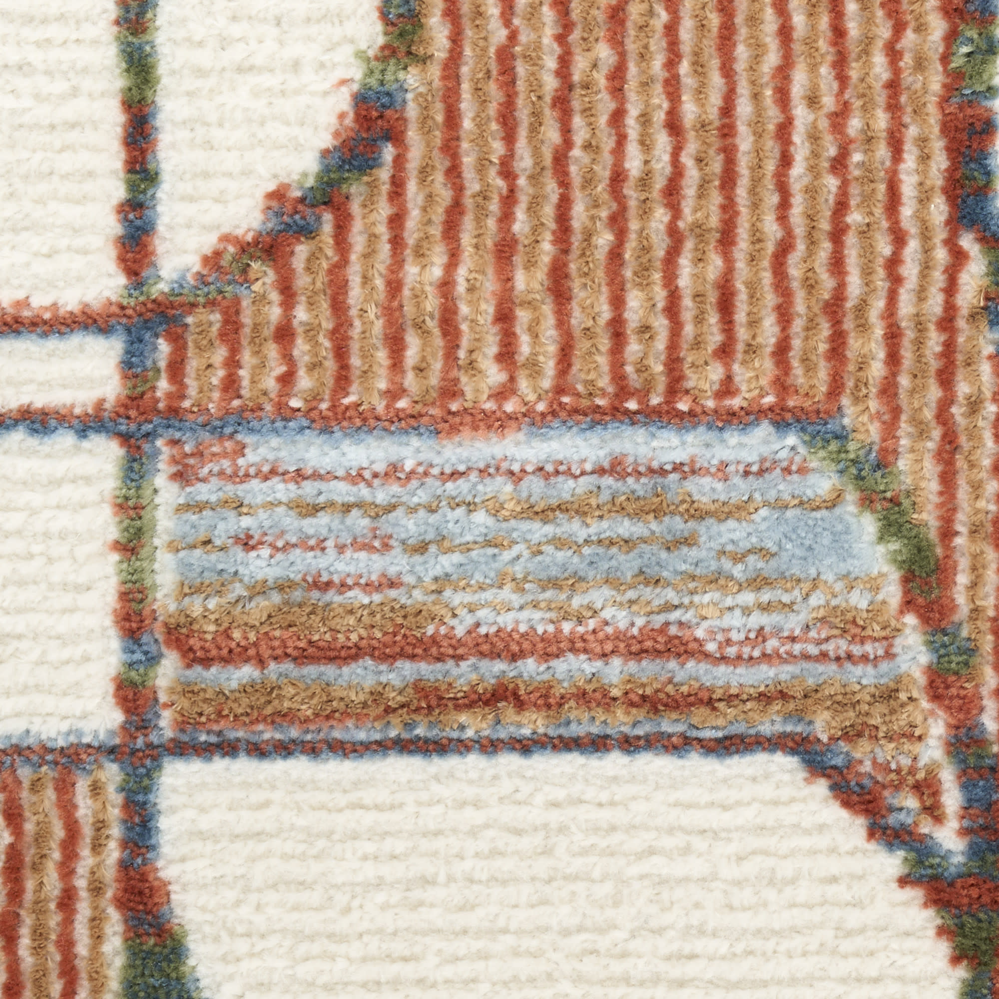 Nourison Nordic 5' x 7' Ivory Rust Mid-Century Modern Indoor Rug