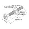 3/4" X 20" SQUARE HEAD MACHINE BOLT WITH NUT