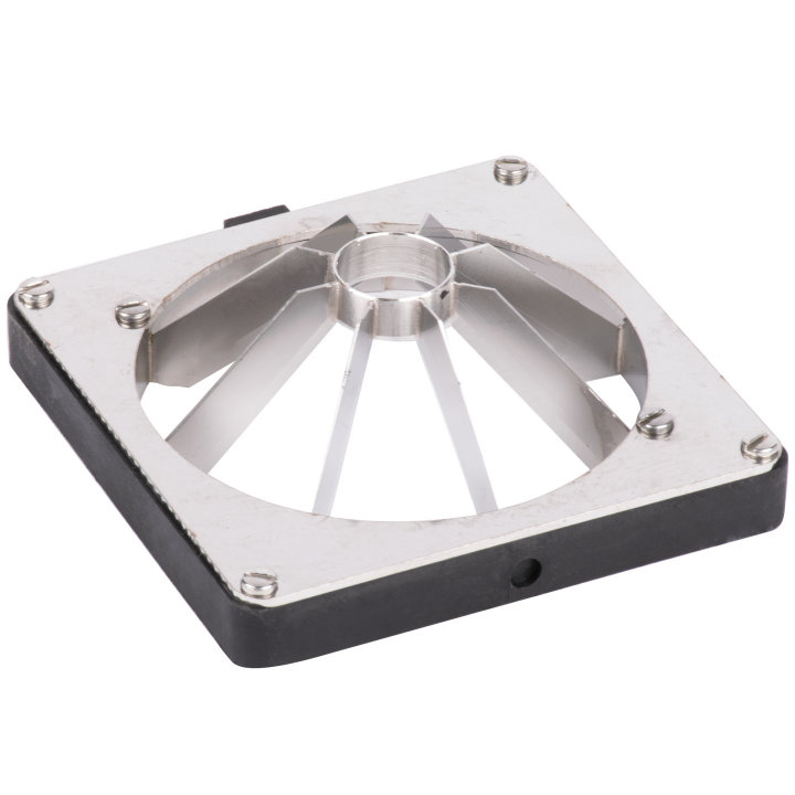 Pusher block and 8-section-core replacement blade assembly for wall-mounted Insta Cut® 3.5 manual food processor