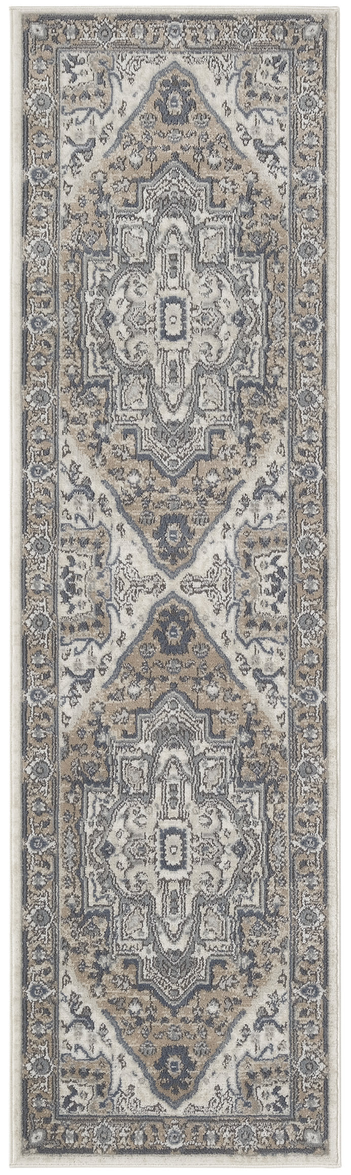 Nourison Quarry 2'2" x 7'6 Ivory Taupe Vintage Indoor Rug