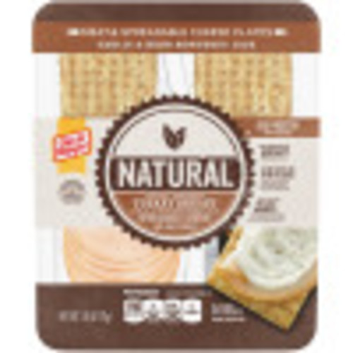 Oscar Mayer Natural Turkey Breast, Crackers & Spreadable Garlic & Herb Monterey Jack Cheese Plate, 2.8 oz Tray