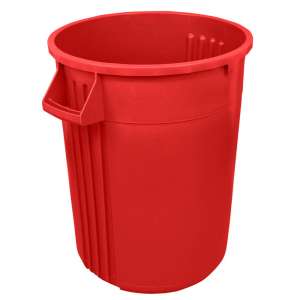 Impact, Gator Plus, 32 gal, Plastic, Red, Round, Receptacle