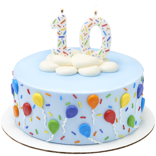 1 Rainbow Sprinkle Numeral Candles