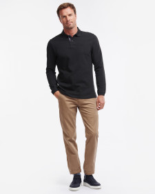 Essential Long-Sleeved Polo Shirt Classic Black